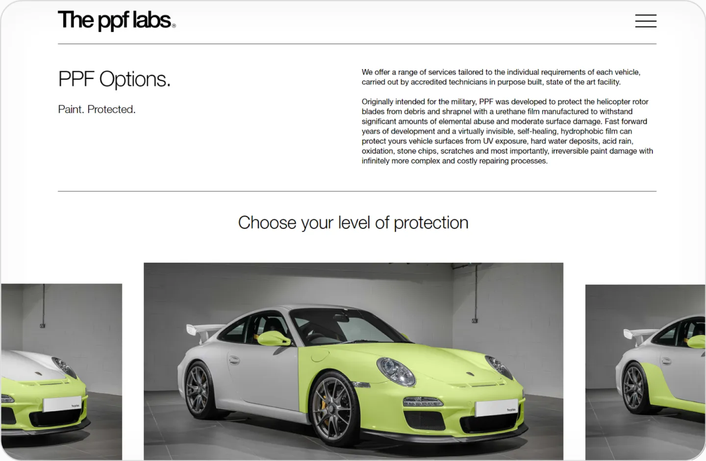Precision, Artisan-designed Website for Automotive Protection