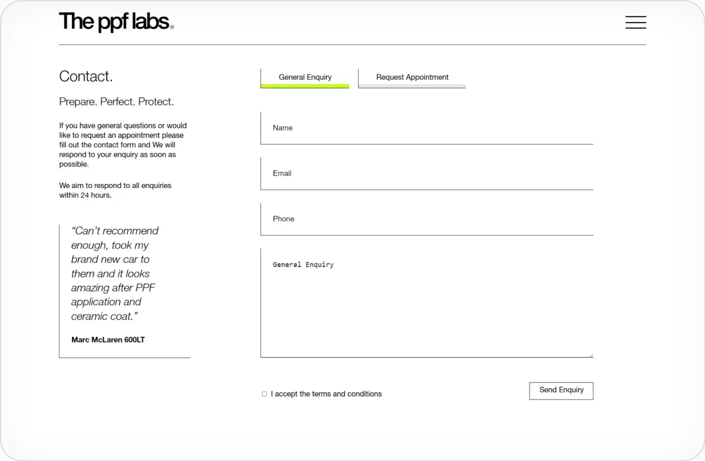 Precision, Artisan-designed Website for Automotive Protection