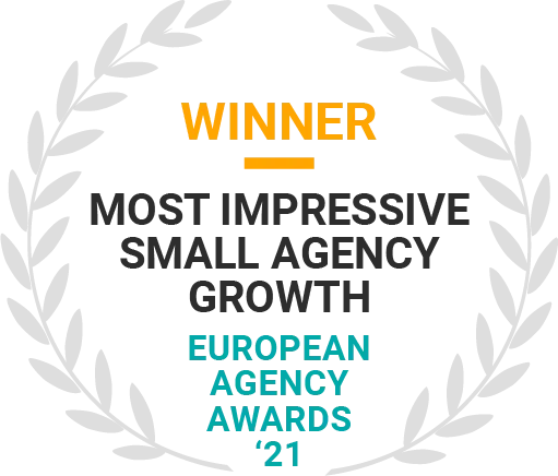 MRS Digital - WINNER at European Agency Awards 2021 - Most Impressive Small Agency Growth